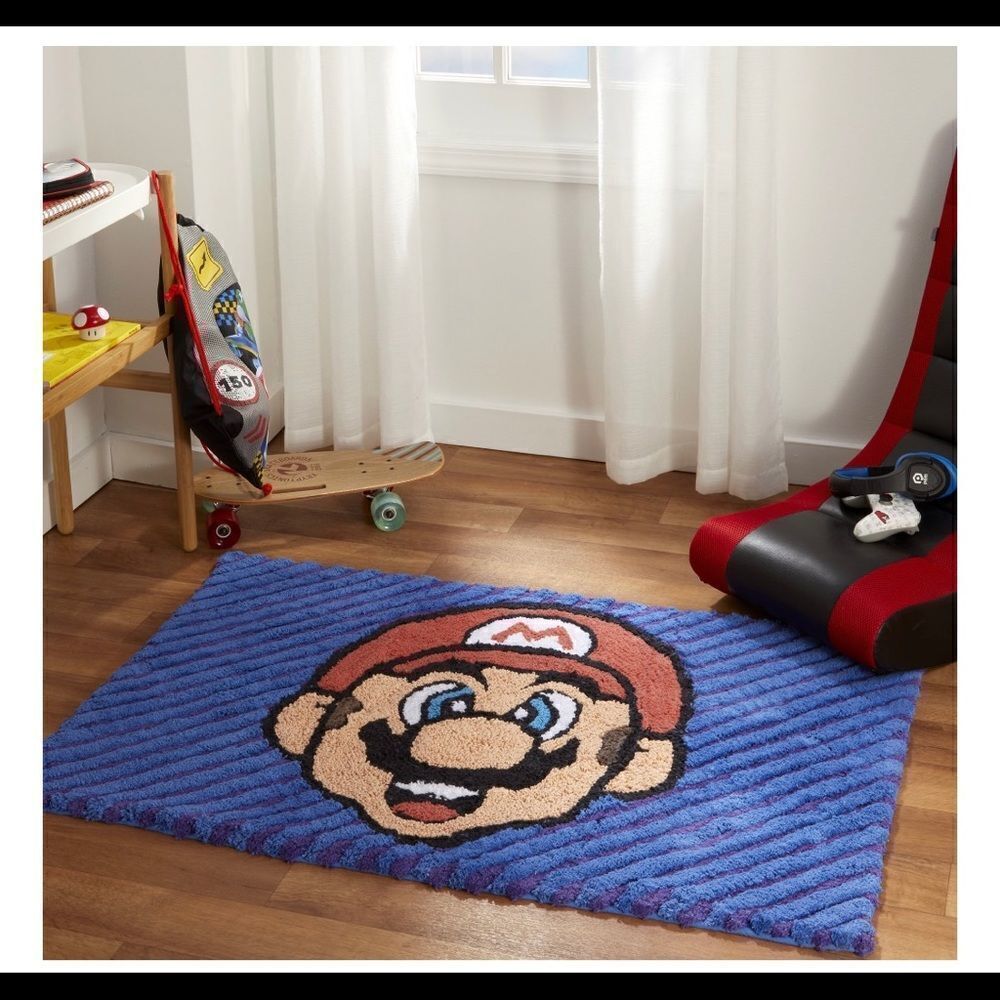 New Super Mario Kids Accent Rug 48x30    - Picture 2 of 8